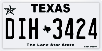 TX license plate DIH3424