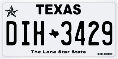 TX license plate DIH3429