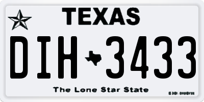 TX license plate DIH3433