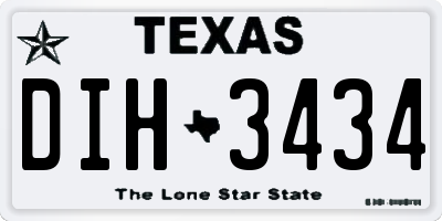 TX license plate DIH3434