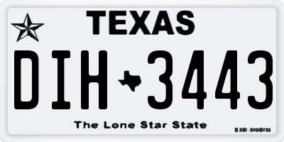 TX license plate DIH3443