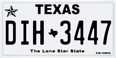 TX license plate DIH3447