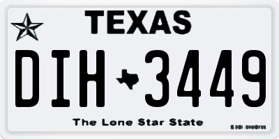 TX license plate DIH3449