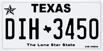 TX license plate DIH3450