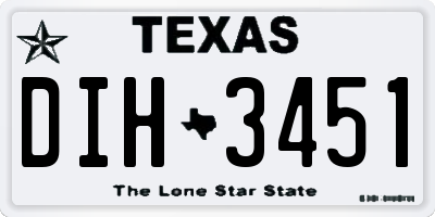TX license plate DIH3451