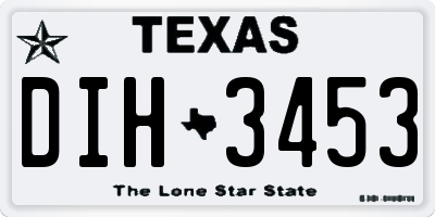 TX license plate DIH3453
