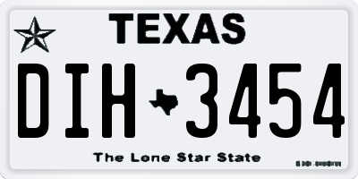 TX license plate DIH3454