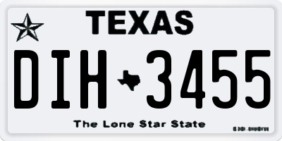 TX license plate DIH3455