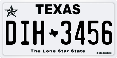 TX license plate DIH3456