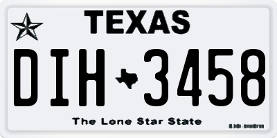 TX license plate DIH3458