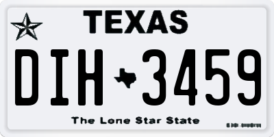 TX license plate DIH3459