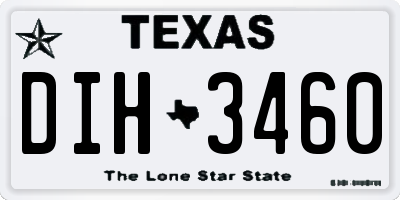TX license plate DIH3460
