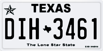 TX license plate DIH3461