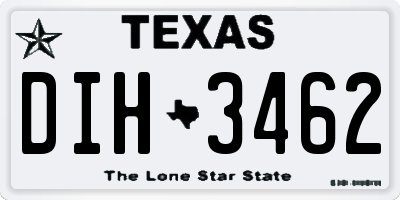 TX license plate DIH3462