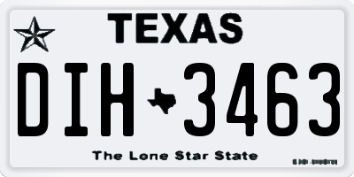 TX license plate DIH3463