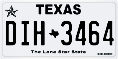 TX license plate DIH3464