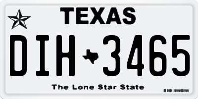 TX license plate DIH3465