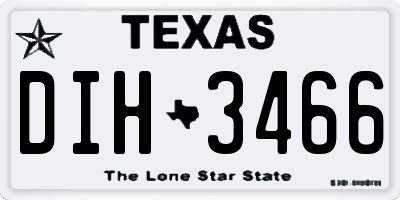 TX license plate DIH3466