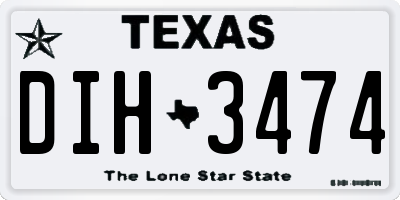 TX license plate DIH3474