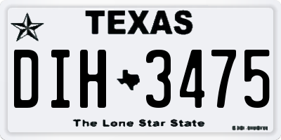 TX license plate DIH3475