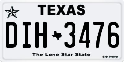 TX license plate DIH3476