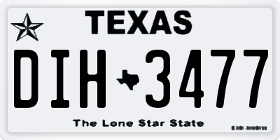 TX license plate DIH3477