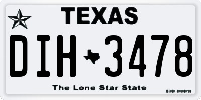 TX license plate DIH3478