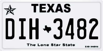TX license plate DIH3482