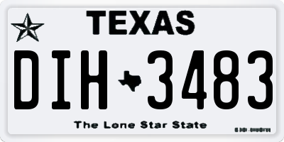 TX license plate DIH3483