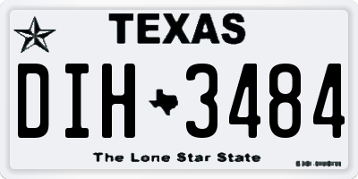TX license plate DIH3484