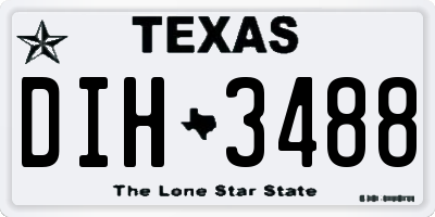 TX license plate DIH3488