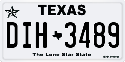 TX license plate DIH3489