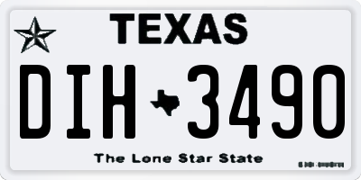 TX license plate DIH3490