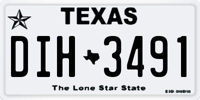 TX license plate DIH3491