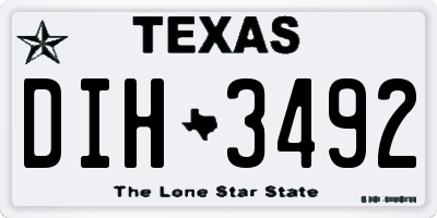 TX license plate DIH3492