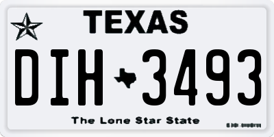 TX license plate DIH3493