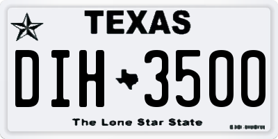 TX license plate DIH3500