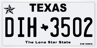 TX license plate DIH3502