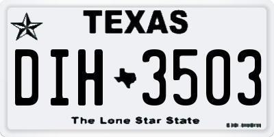 TX license plate DIH3503