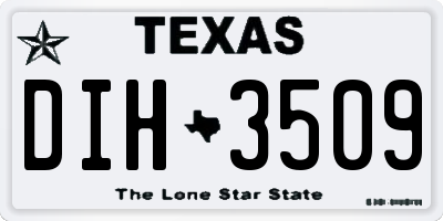 TX license plate DIH3509
