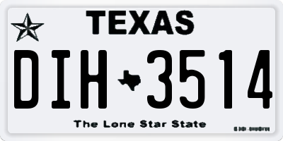 TX license plate DIH3514