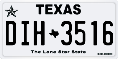 TX license plate DIH3516