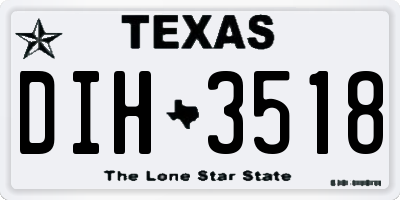 TX license plate DIH3518