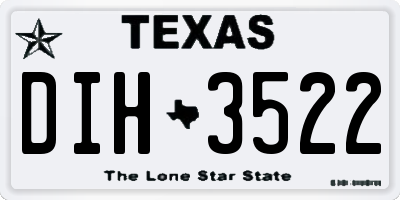TX license plate DIH3522