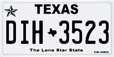 TX license plate DIH3523
