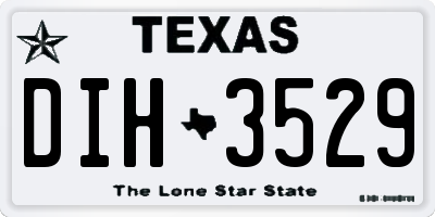 TX license plate DIH3529