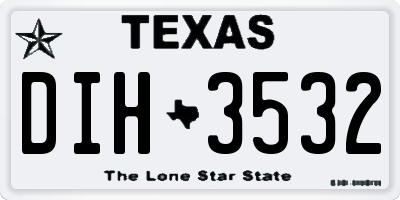 TX license plate DIH3532