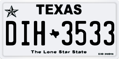 TX license plate DIH3533