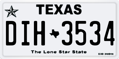 TX license plate DIH3534