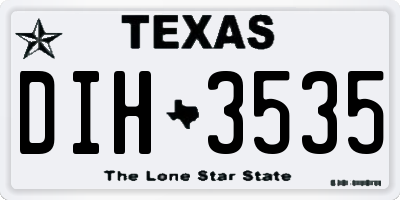 TX license plate DIH3535